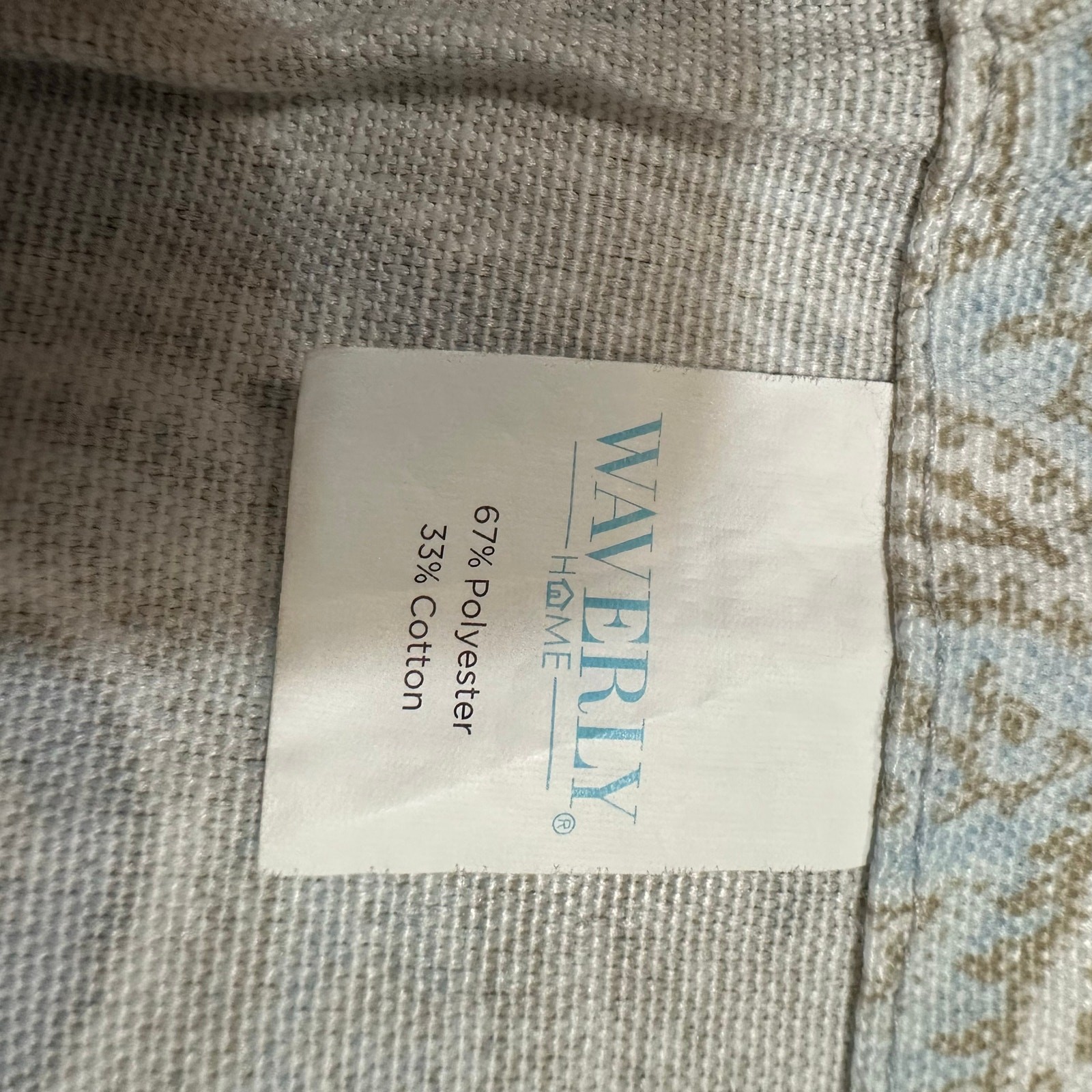 Waverly Two Valance Panel Curtains Short Cafe Light Blue Paisley 18×50 Set