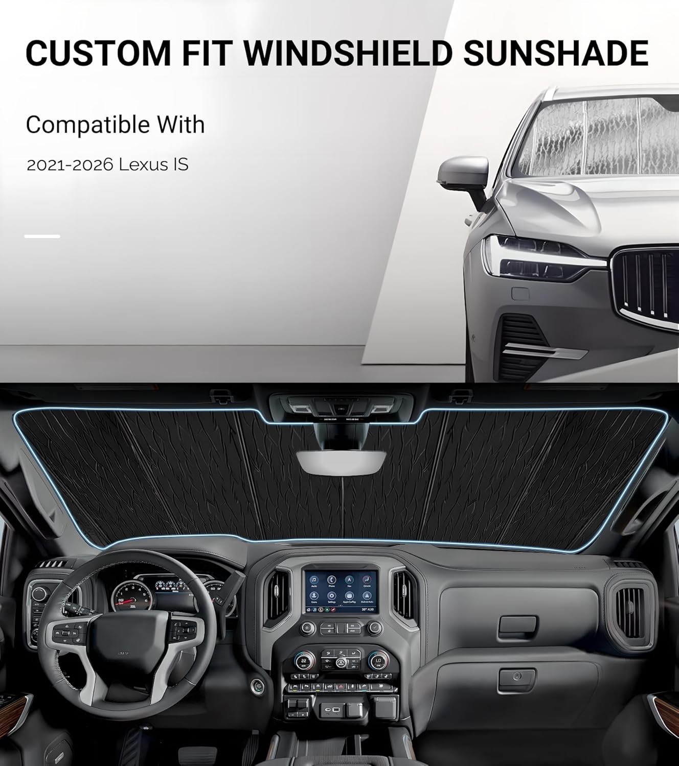 Windshield Sunshade for Lexus IS300/IS350/IS500 2021-2026 IS Silver(AstraGuard)