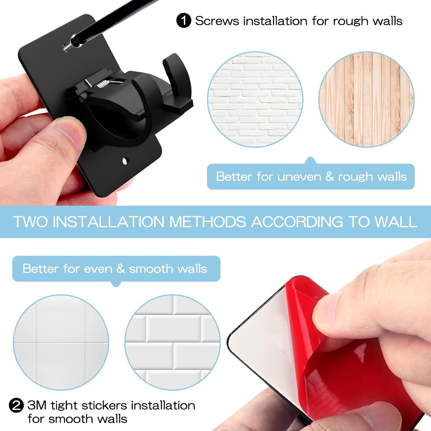 Universal Plastic Curtain Rod Holders – Elegant 4-Piece Set for Easy Hanging