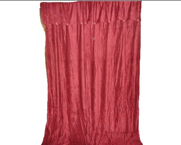 CROSCILL CHEVRON CHENILLE WARM MAROON (2) CURTAINS PANELS RAYON BLEND 44 X 108