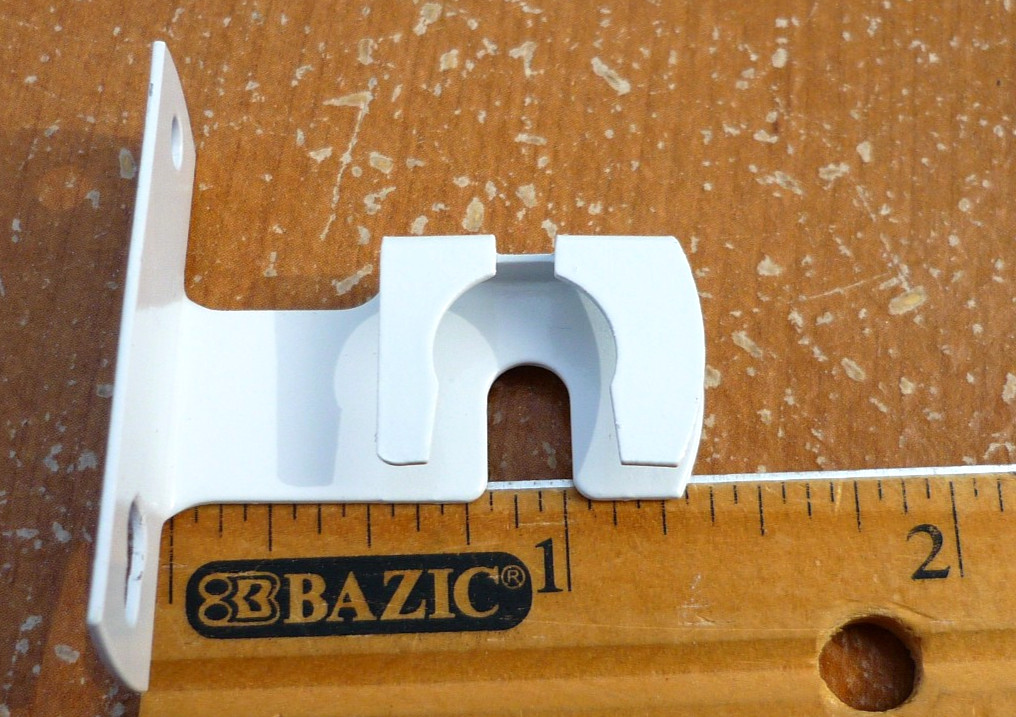 (3 PAIR) Outside Mount Slide In Style Sash Rod Cafe Brackets – Gloss White