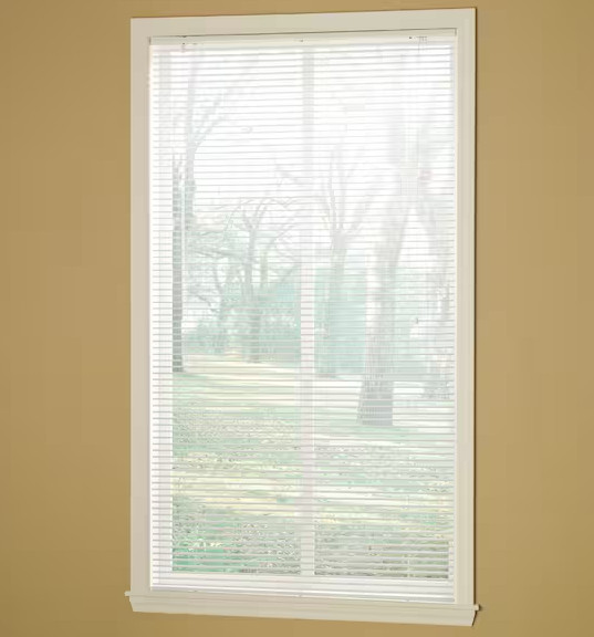 24”x72” White Cordless 1” Aluminum Mini Blinds (23.9” Actual)