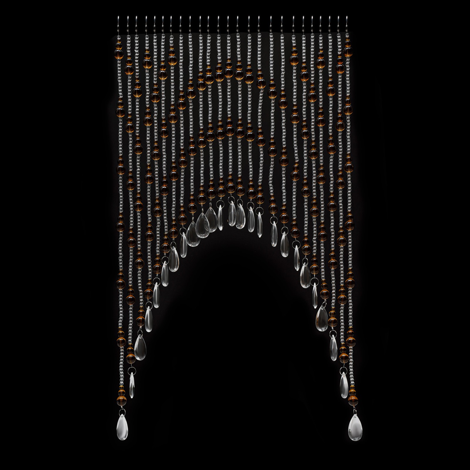 Amber Beaded Door Curtain 25-Strand Crystal Glass Beads Curtain for Home Décor