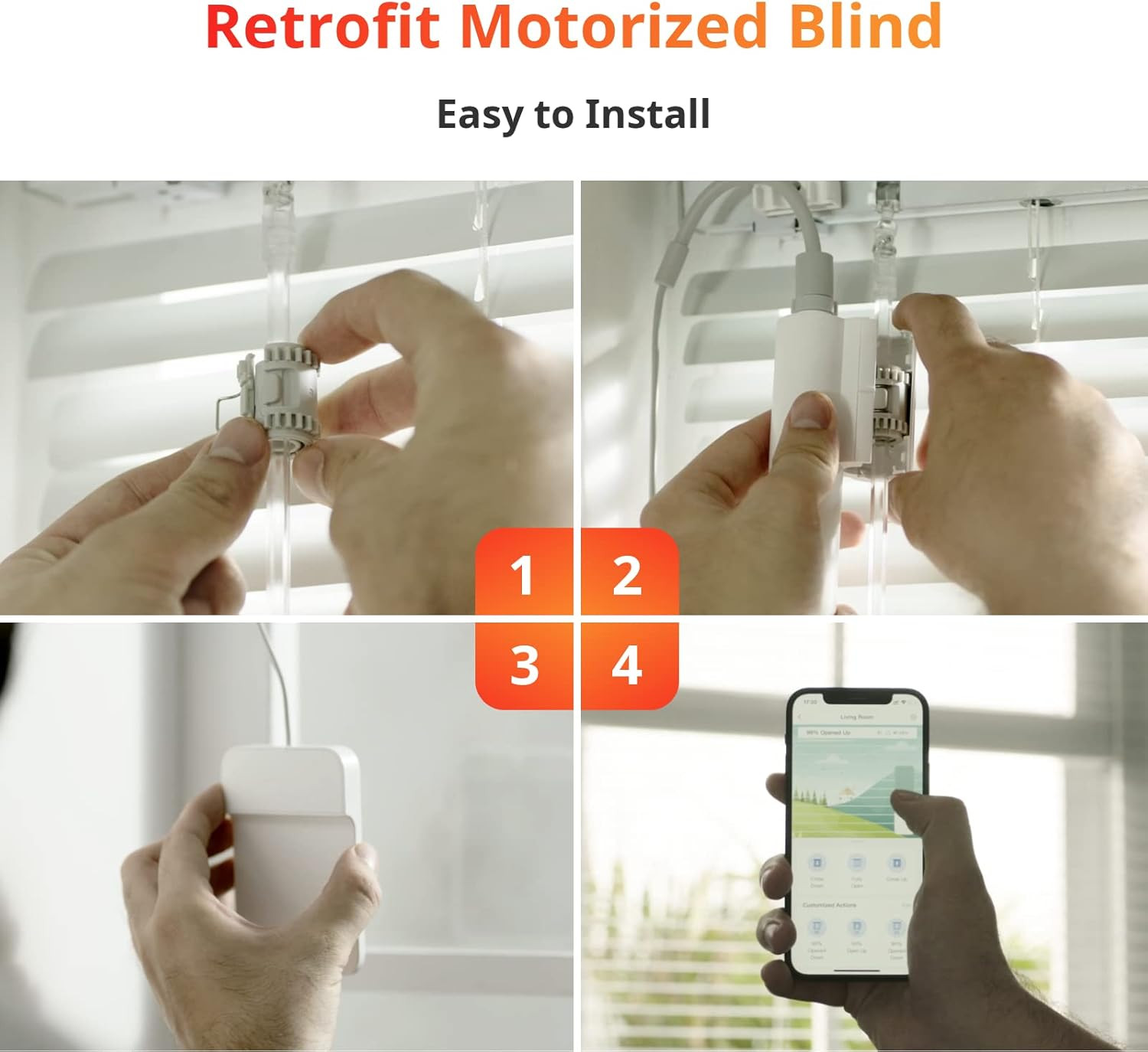 Blind Tilt Motorized Blinds – Smart Electric Blinds with Bluetooth Remote Contro