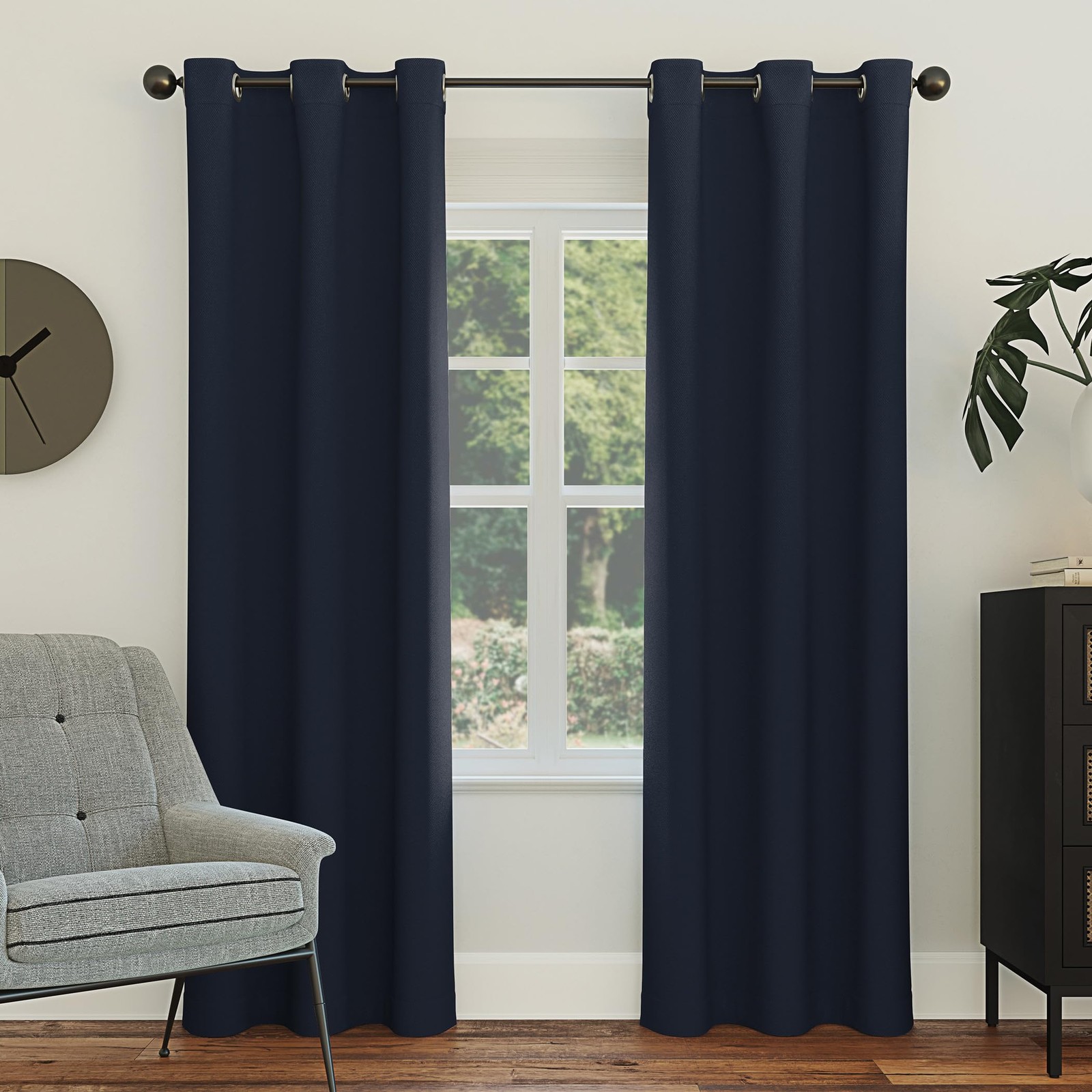 Energy Saving Blackout Grommet Curtain Panel 40″x54″ Navy Blue