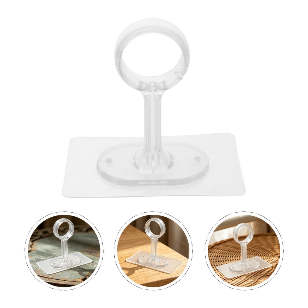 6Pcs Reusable ABS Ceiling Mounted Curtain Rod Brackets Transparent No Drilling