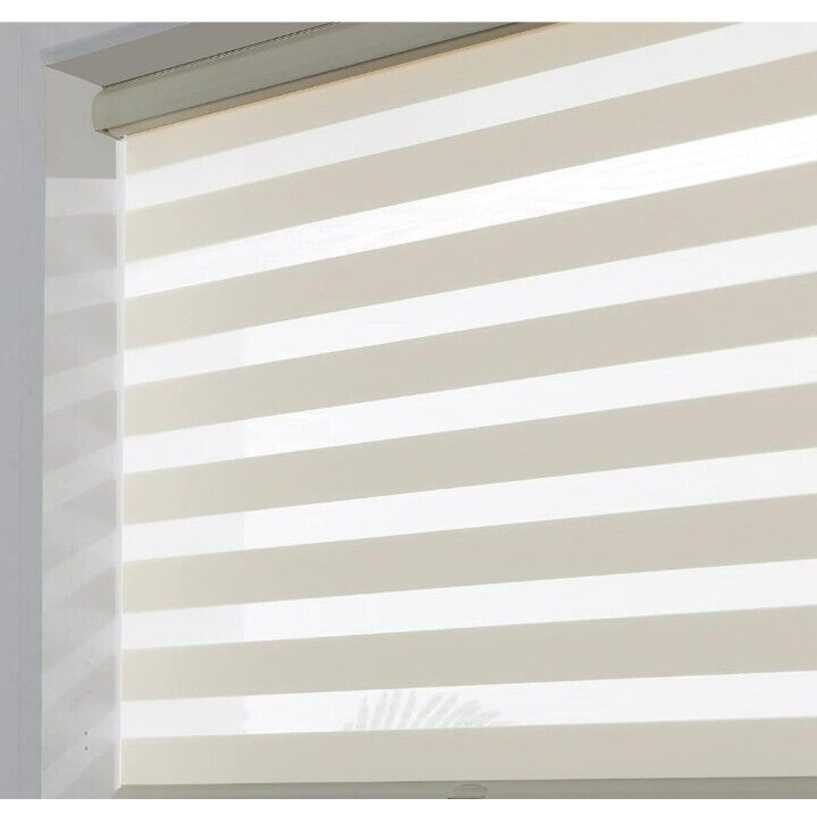 Tonature Zebra Blind 34×72 Cream Dual Fabric Room Darkening Home Decor Bedroom