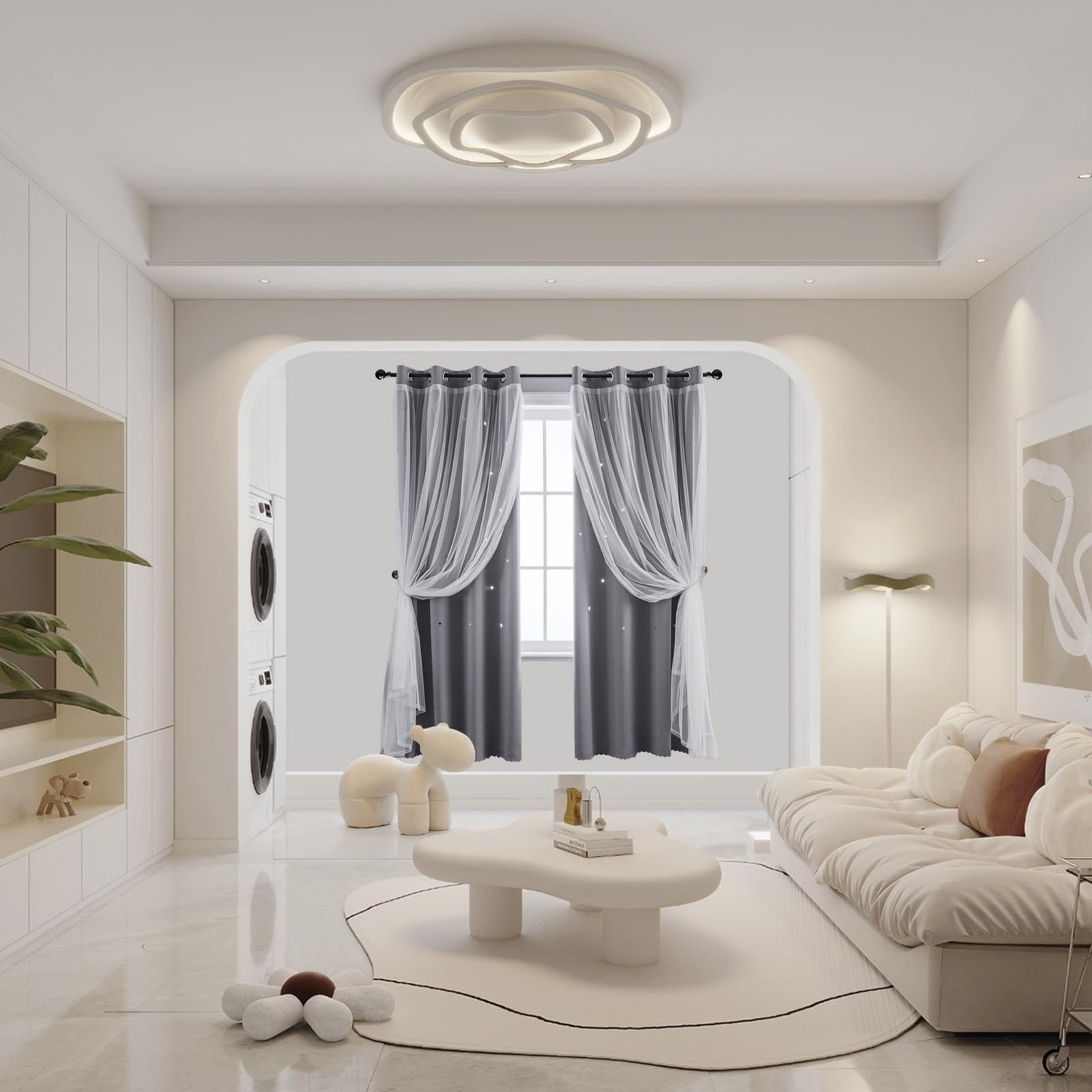 indistar Star Curtains for Bedroom Star Hollow Out Blackout Curtains for Kids Ro