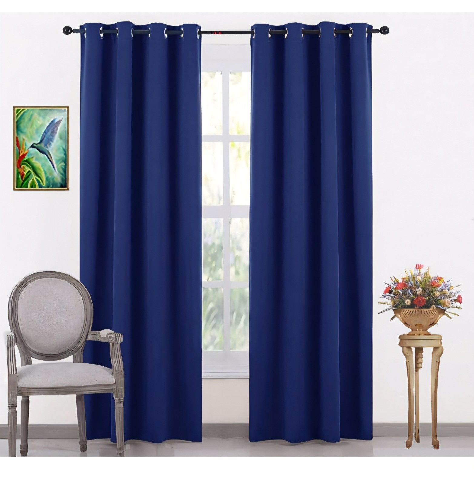 100% SOLID BLACKOUT CURTAIN 2 PIECE GROMMET FOAM LINED WINDOW CURTAIN