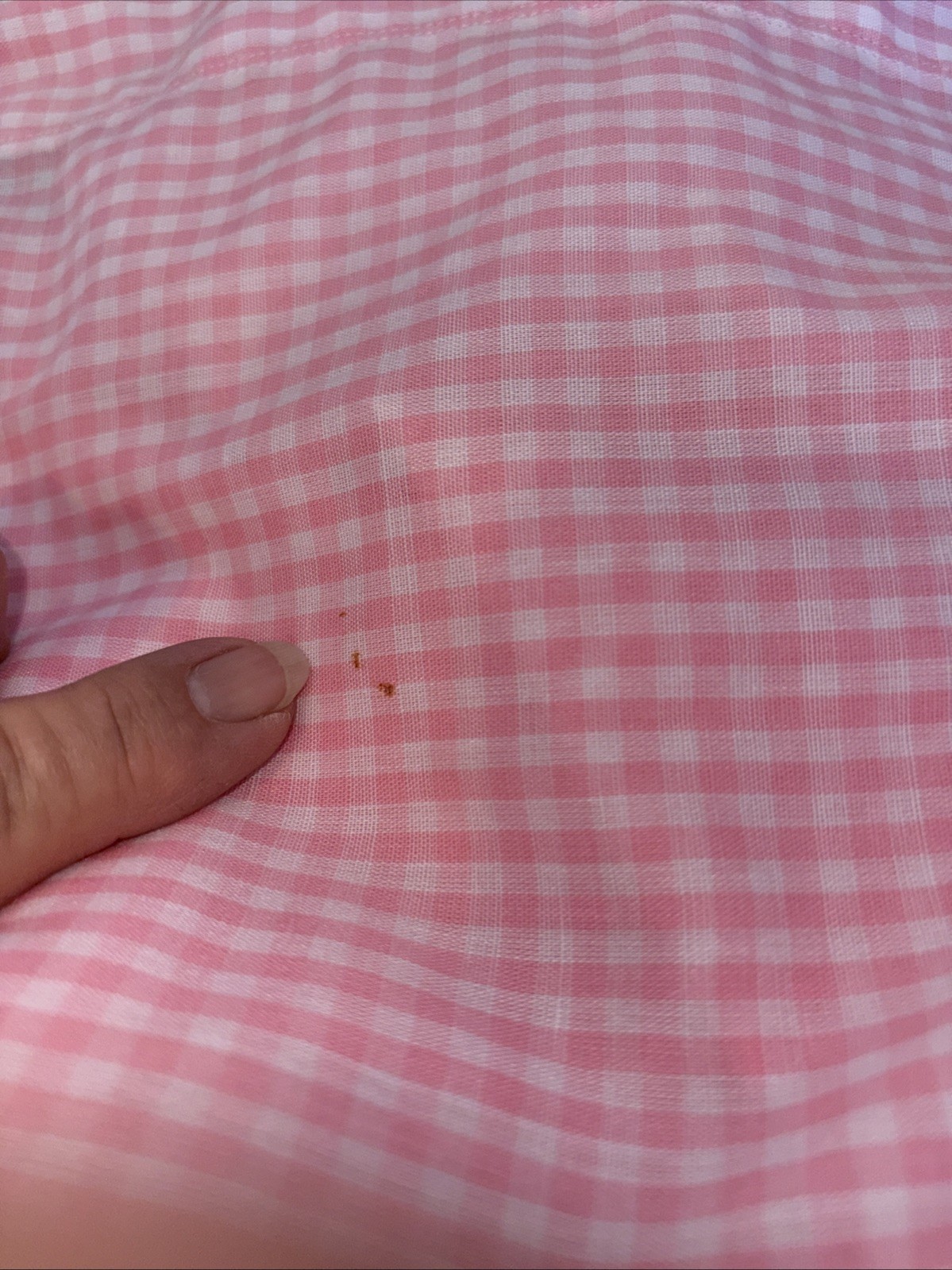 Set Pastel Pink Gingham Checked Curtains, Pretty Ruffle 70×46, Read Description