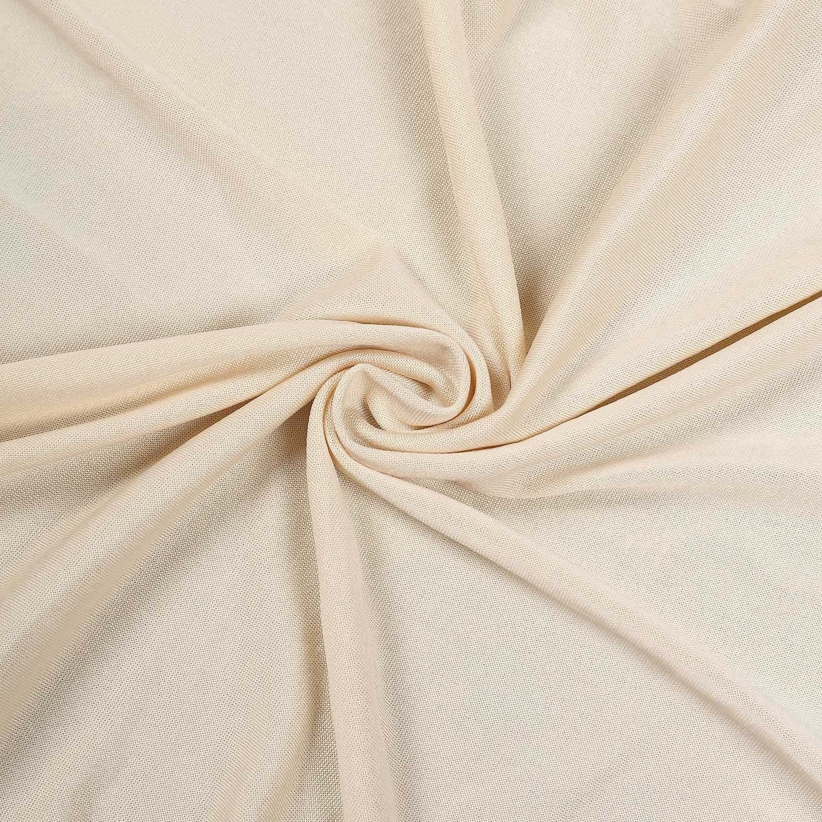 18 ft BEIGE 4-Way Stretch Spandex Divider Backdrop Curtain Party Wedding