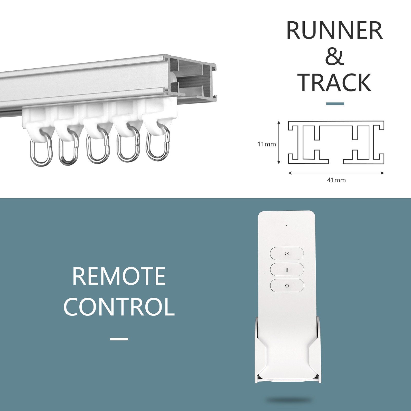 6.2m Motorized Curtain Track Rail Wifi Remote Control 20.3ft Ceiling Track