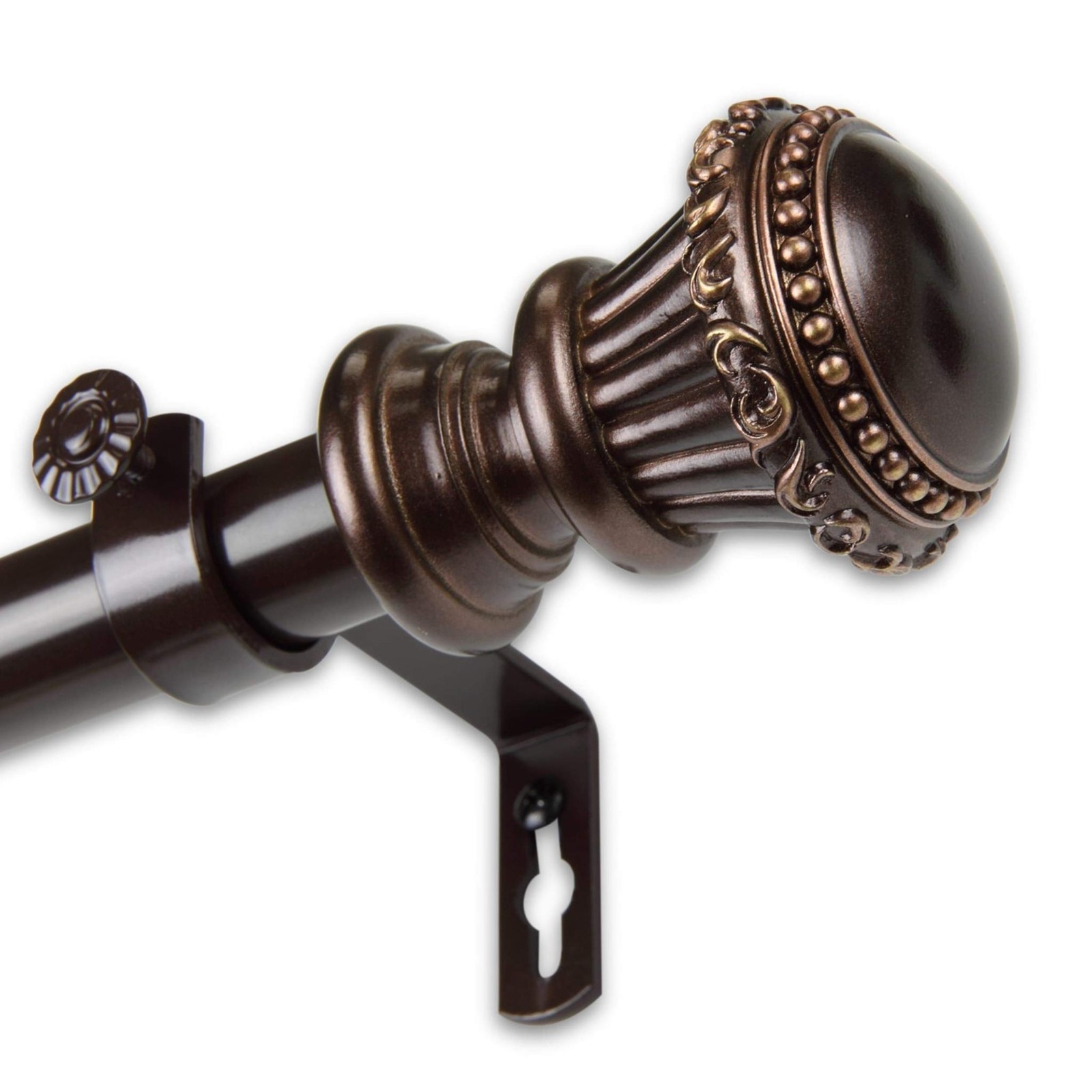 InStyleDesign Trinity 1 inch Diameter Adjustable Curtain Rod Black 28 to 48 inch