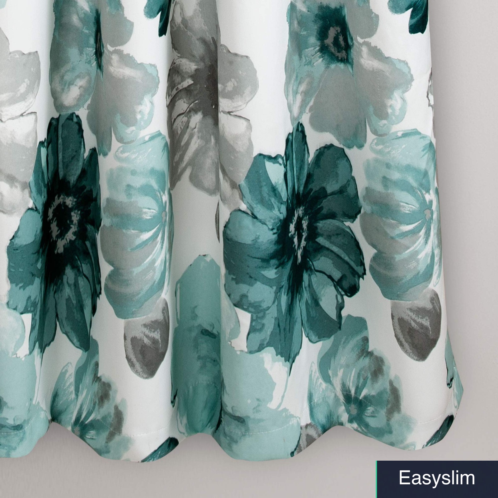 Light Filtering Floral Window Curtain Panels, Blue, 52″ W x 45″ L, Pair