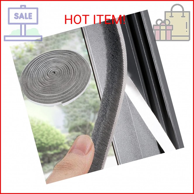 33 Ft Gray Self-Adhesive Soundproofing Weather Stripping for Doors and Windows,