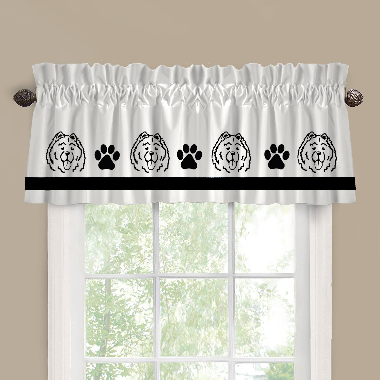 Chow Chow Dog Cutie Face Window Valance/Curtain *Your Choice of Colors*