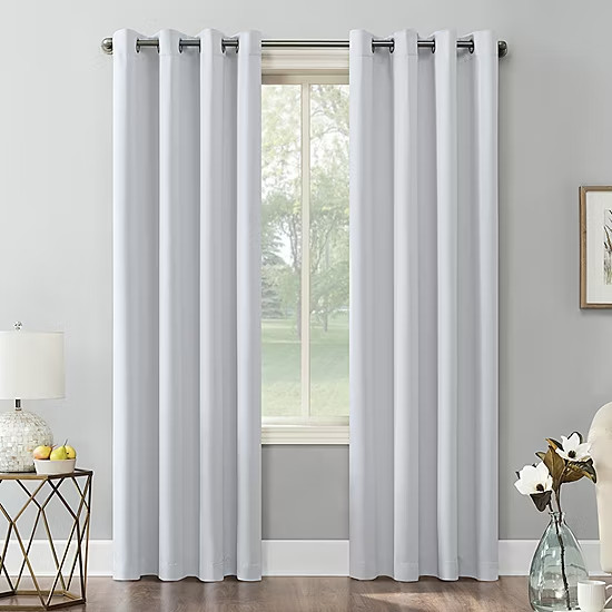 Sun Zero Preston Blackout Grommet Curtain Panel, 108″ L x 40″ W, Oyster White