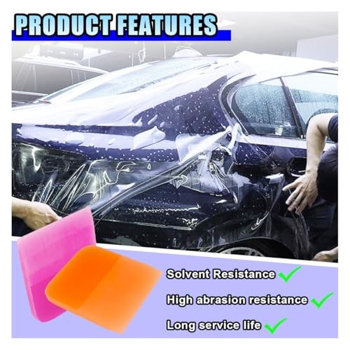 2PCS Car PPF Squeegee, TPU Soft Rubber Anti-Scratch Vinyl Wrap Window Tint