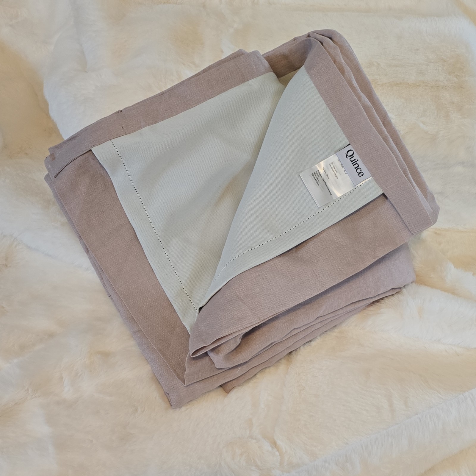 Quince European Linen True Blackout Curtain Single Panel 48×96 Rose Quartz NWOT