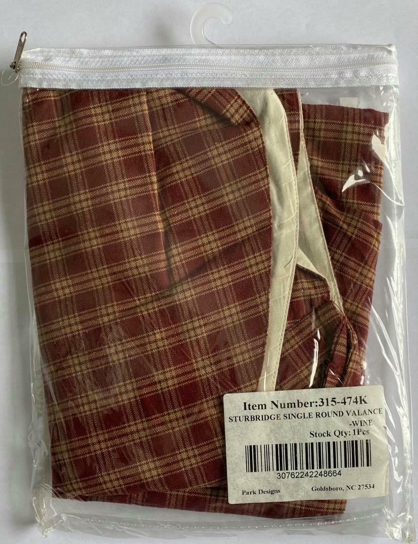 PD Sturbridge Wine Single Round Valance