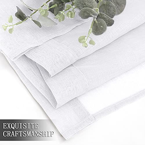 Short Sheer Tier Curtains Linen Textured Half Kitchen Curtain Sheers Light