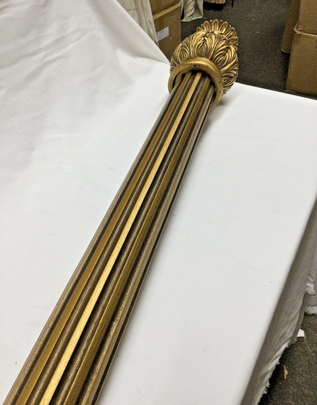 SOLD BY THE FOOT – 2.6 inch Wooden Pole curtain drapery – 2.6 Inch Rod -GOLD
