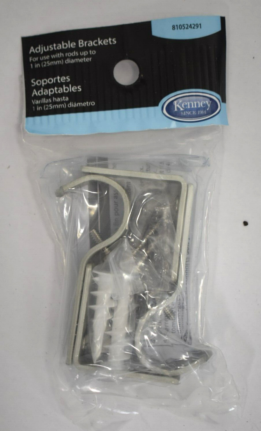 Kenney Adjustable Brackets For Curtain Rods Brushed Nickel 2 Pack 810524291