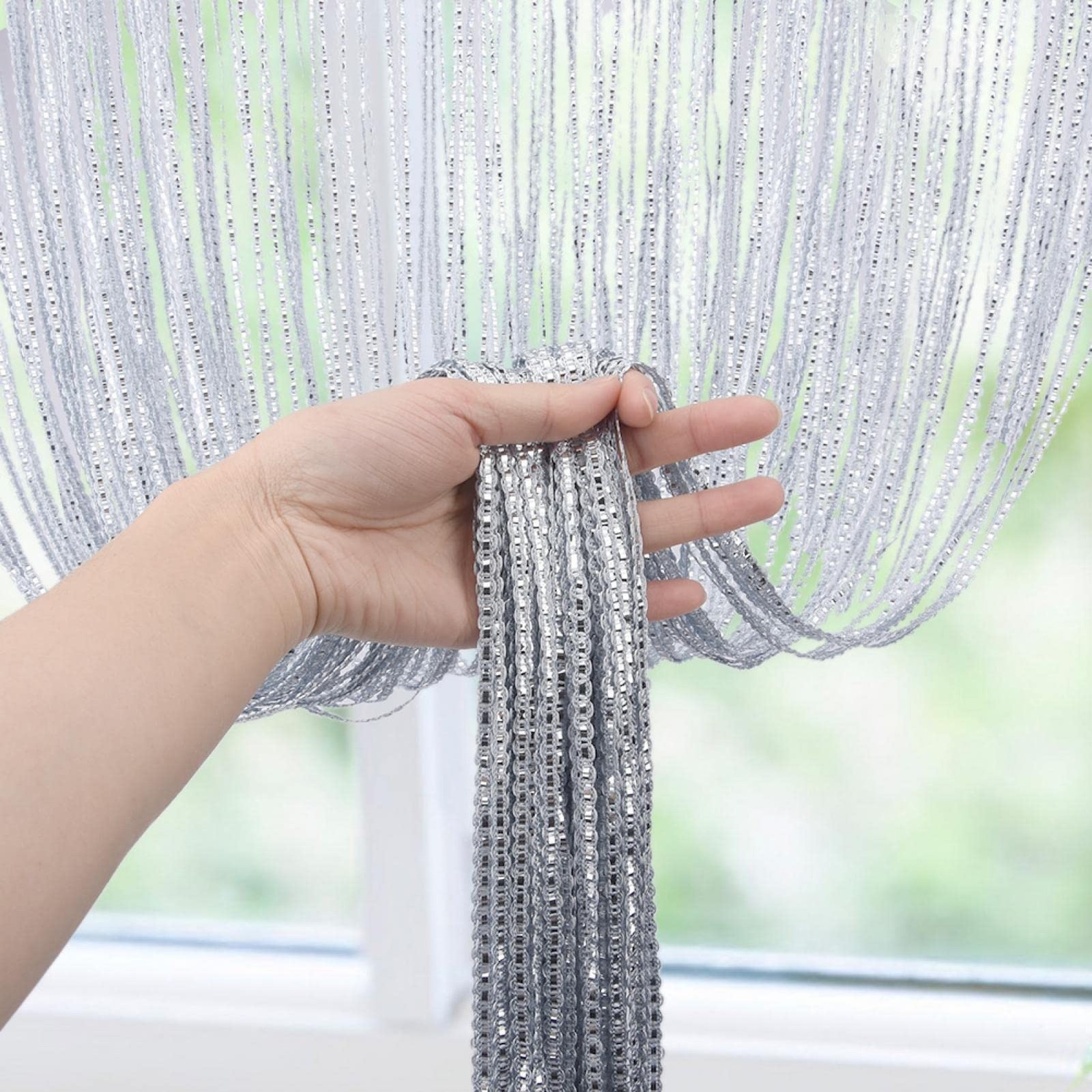 String Curtains for Door, 79x40inch Sparkle Hanging Curtain for Doorways, Doo…