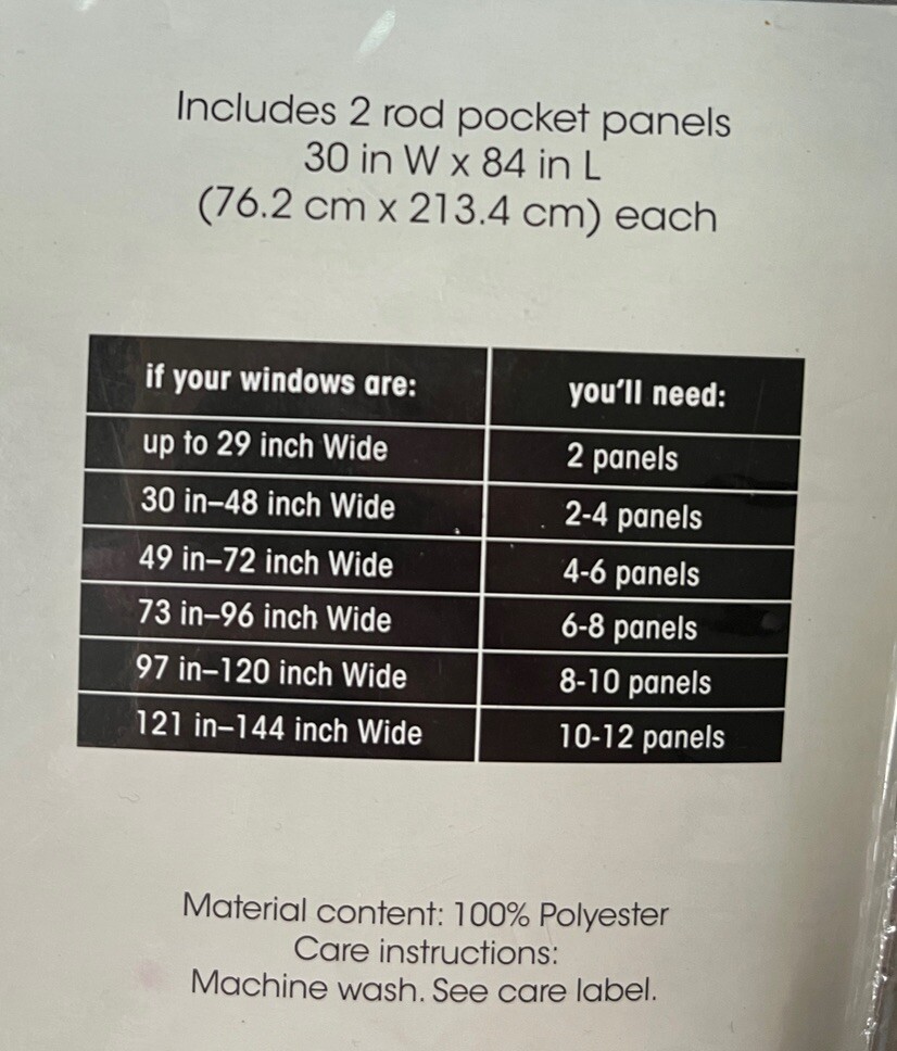 Your Zone Rod Pocket Panels Pair 84″ Room Darkening Window Curtain Grey Silver