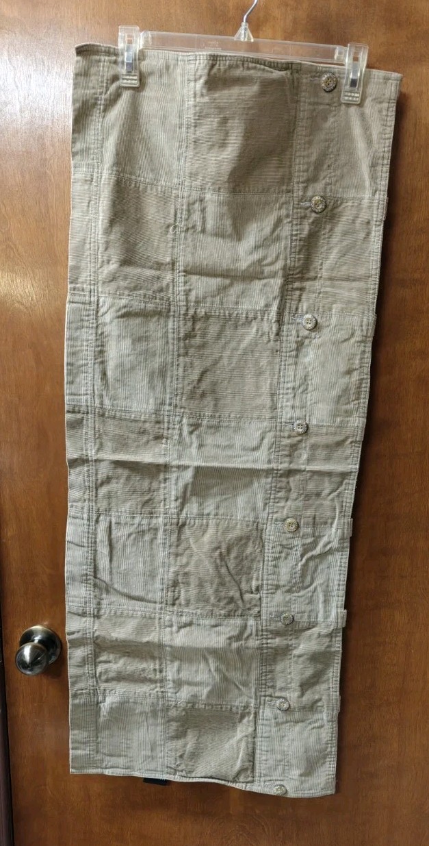 2 NAUTICA patchwork corduroy Brown Window Valances Lined