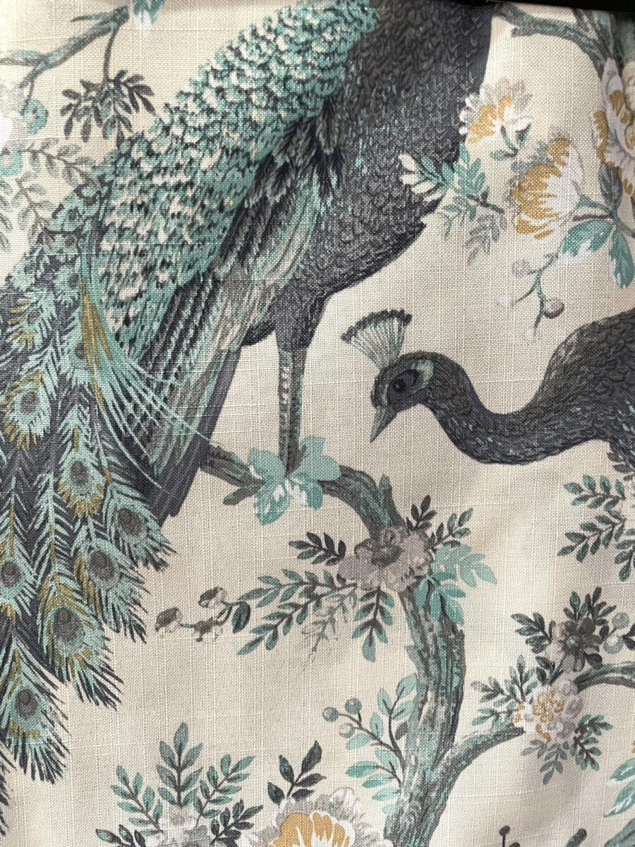 NEW~Set of 2~Laura Ashley Belvedere Peacock Curtains~Panels~Ivory~Teal~38×96