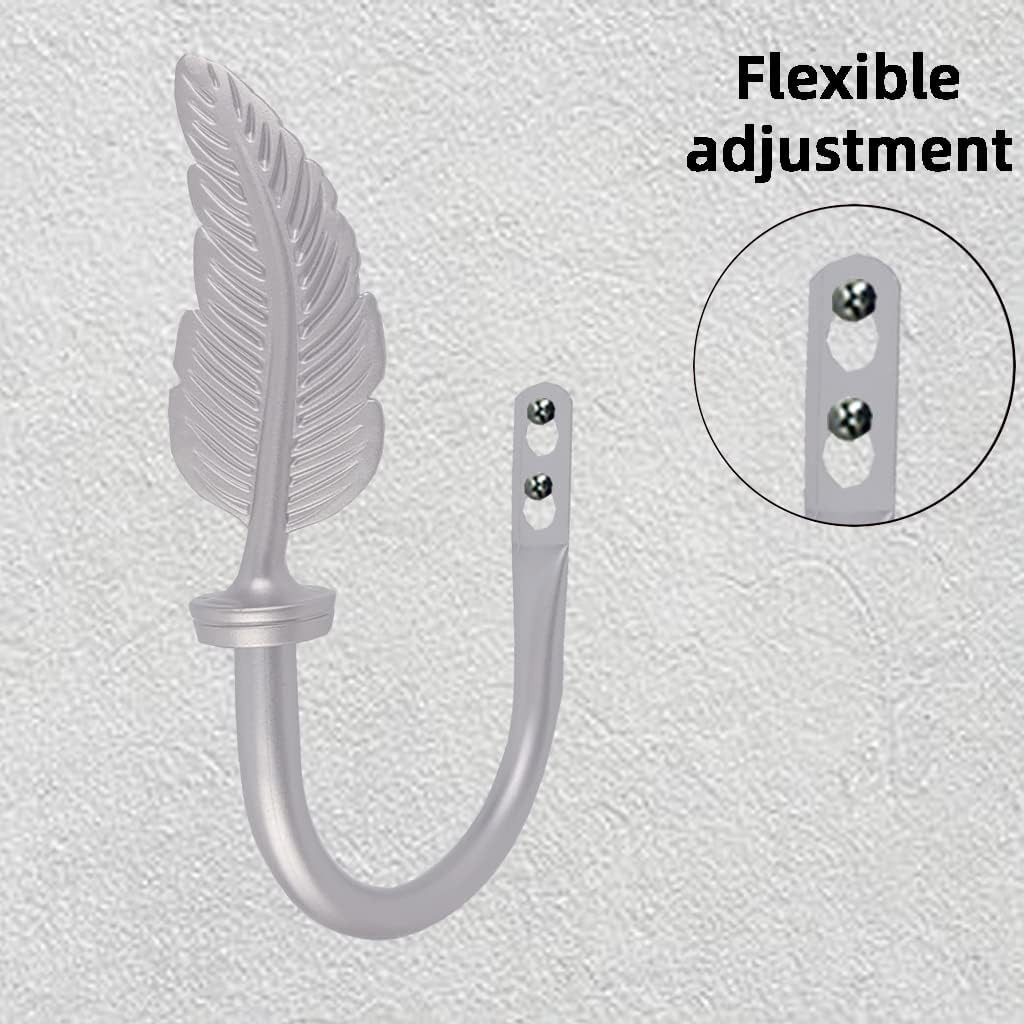 2Pcs Curtain Holdbacks – Wall Mounted Drapery Tiebacks with Feather Finial,Decor