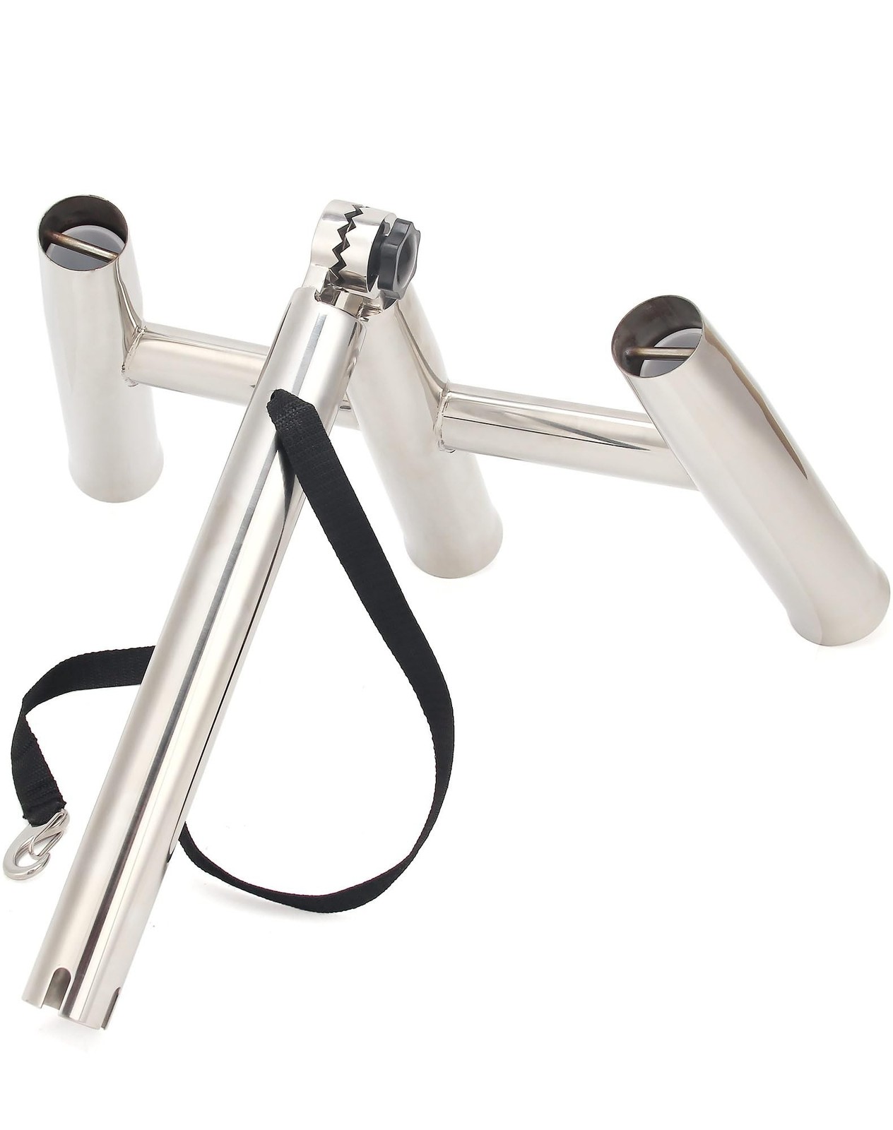 3 Tube Rod Holder-Stainless Steel Trident Outrigger Stylish-Tree Triple Rod H…
