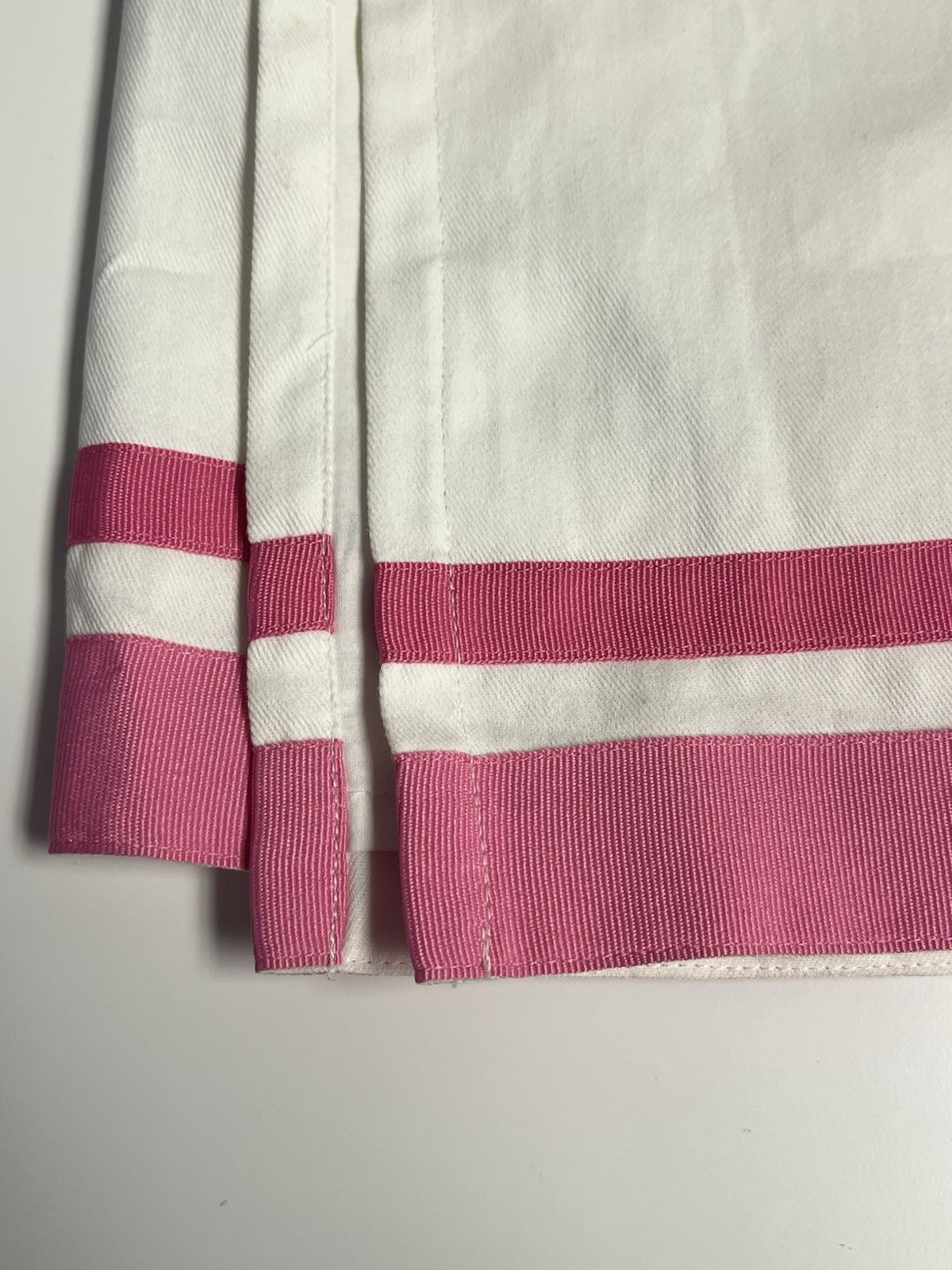 Pottery Barn Kids Harper Pink Grosgrain Stripe Window Valance 44 x 18 set of 6
