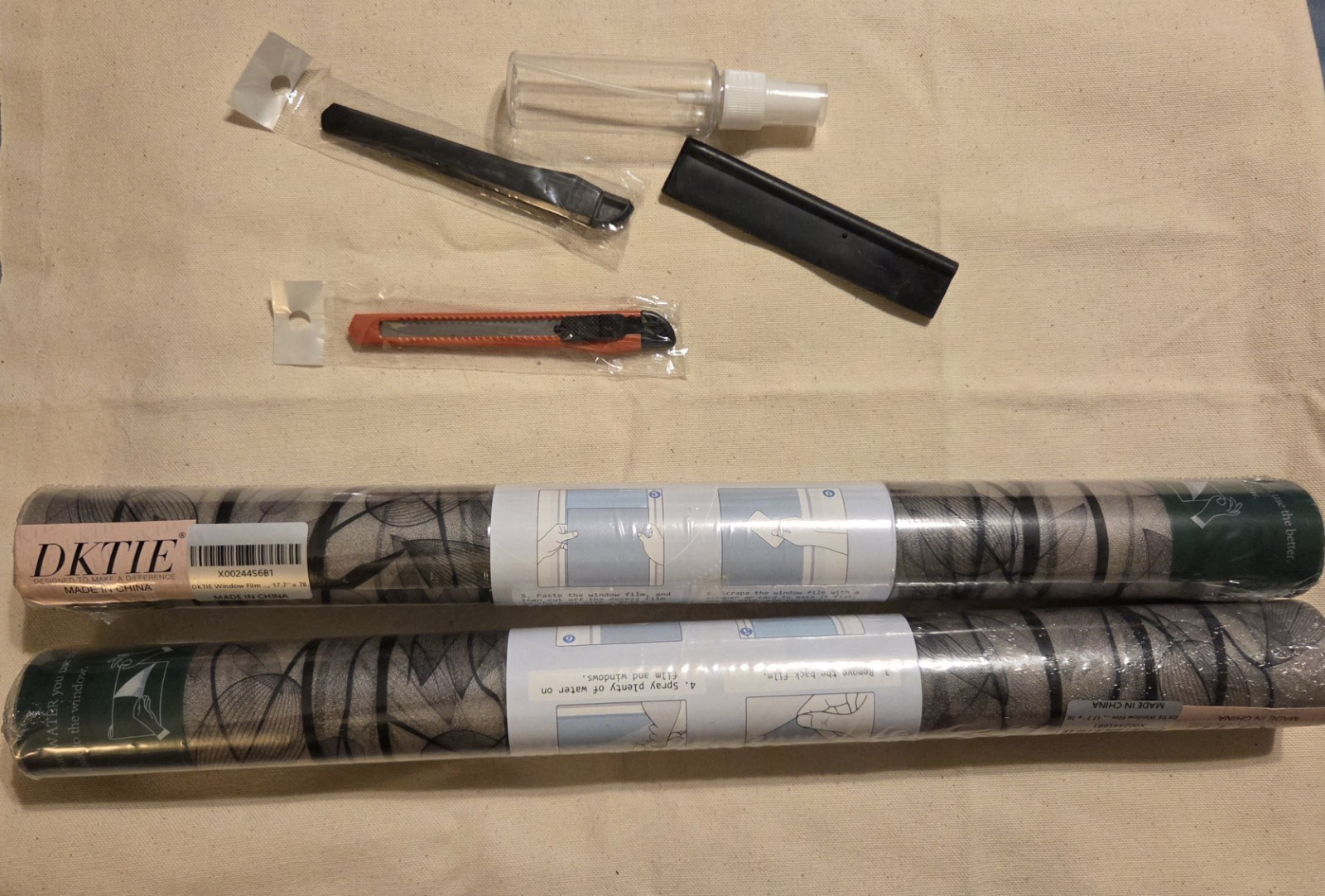 DKTIE Static Cling Privacy Window Film Set – 2 Rolls with Installation Tools Kit