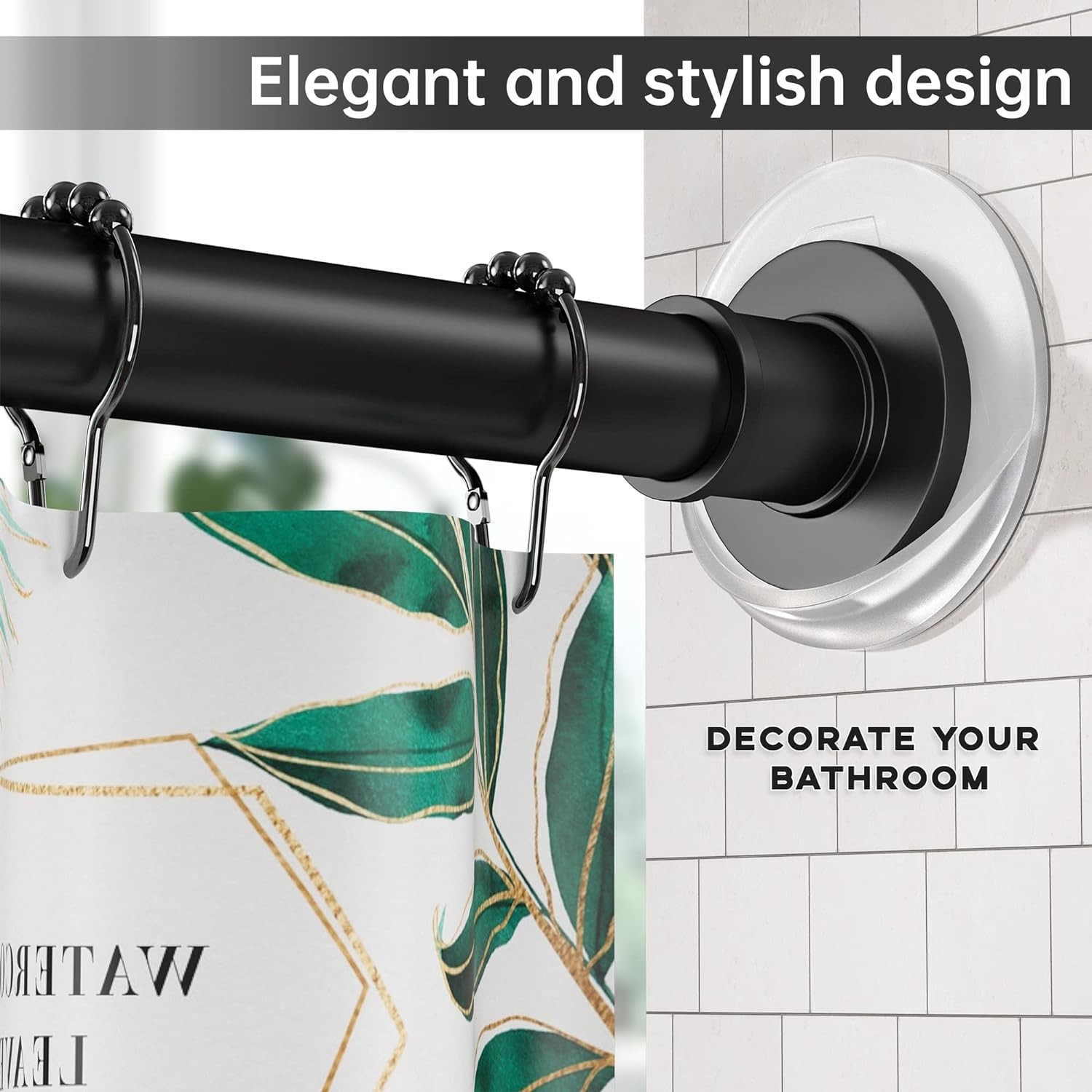 BRIOFOX Shower Curtain Rod Holder 3M Adhesive | Heat Resistant | Transparent