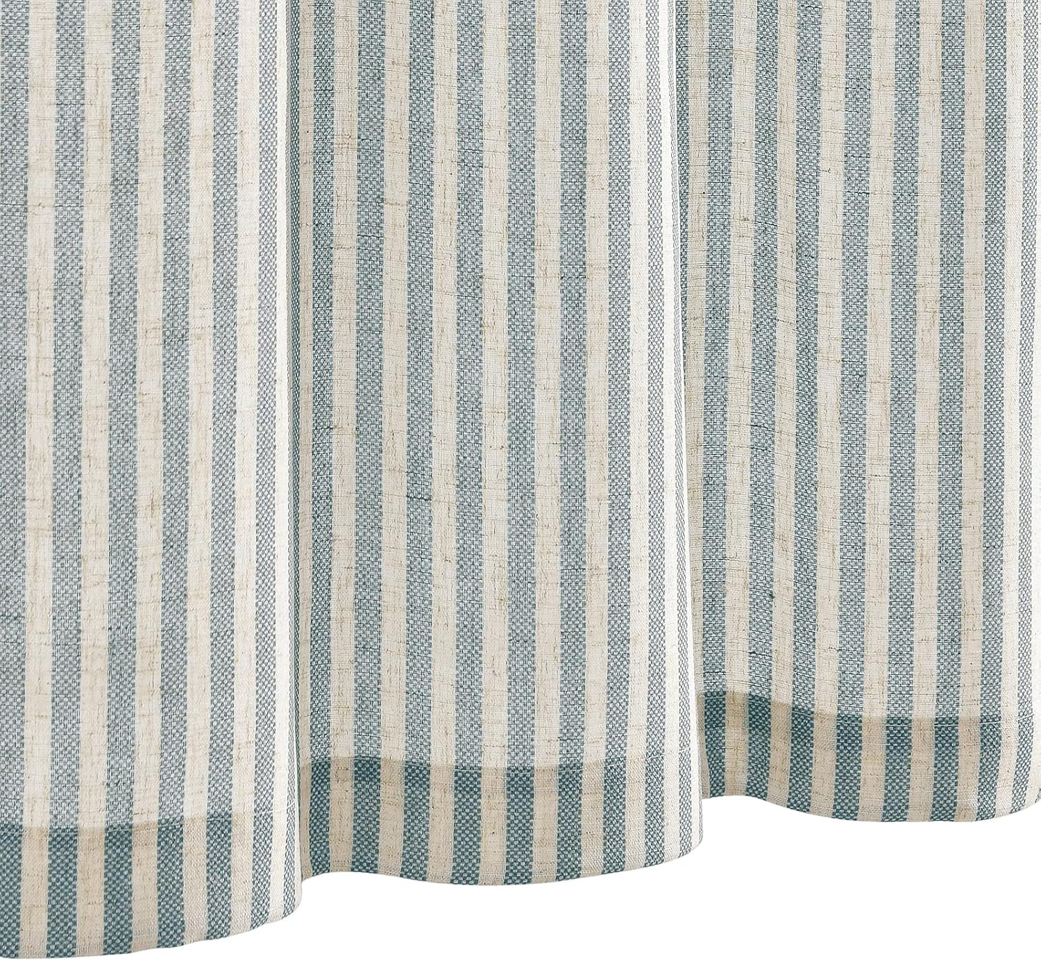 Kitchen Valance Linen Stripe Short Farmhouse Country Rustic Tickingstripe Light