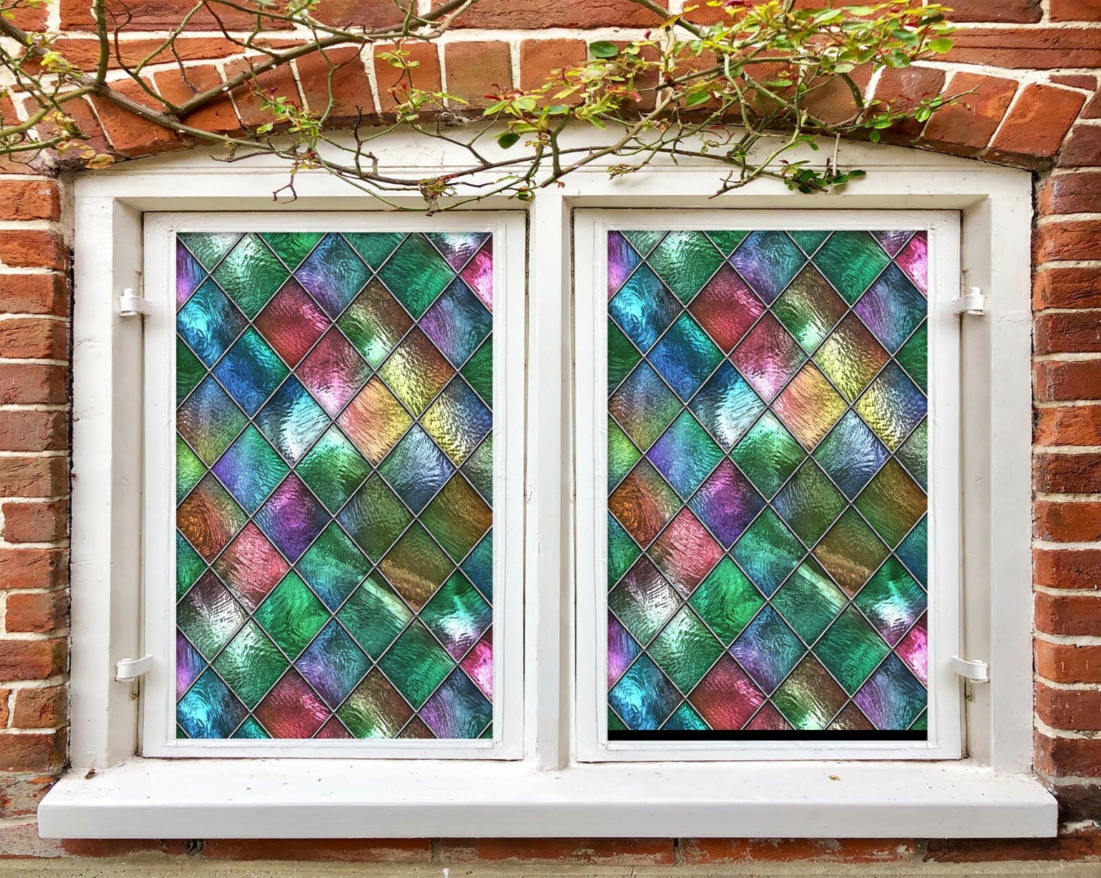 3D Colored Diamond A180 Window Film Print Sticker Cling Stained Glass UV Zoe
