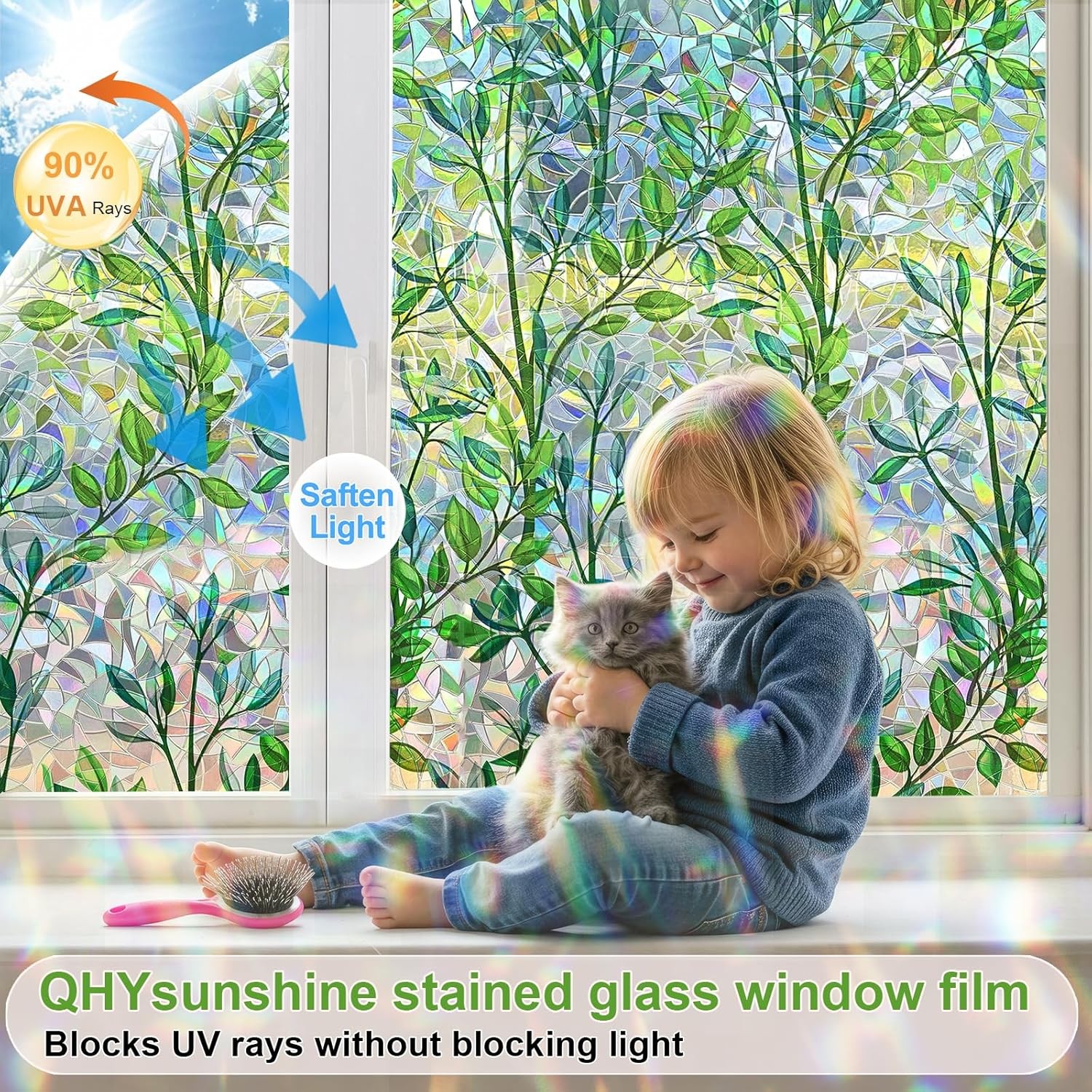 Window Privacy Film Stain Glass Window Film Rainbow Window Film Window clings