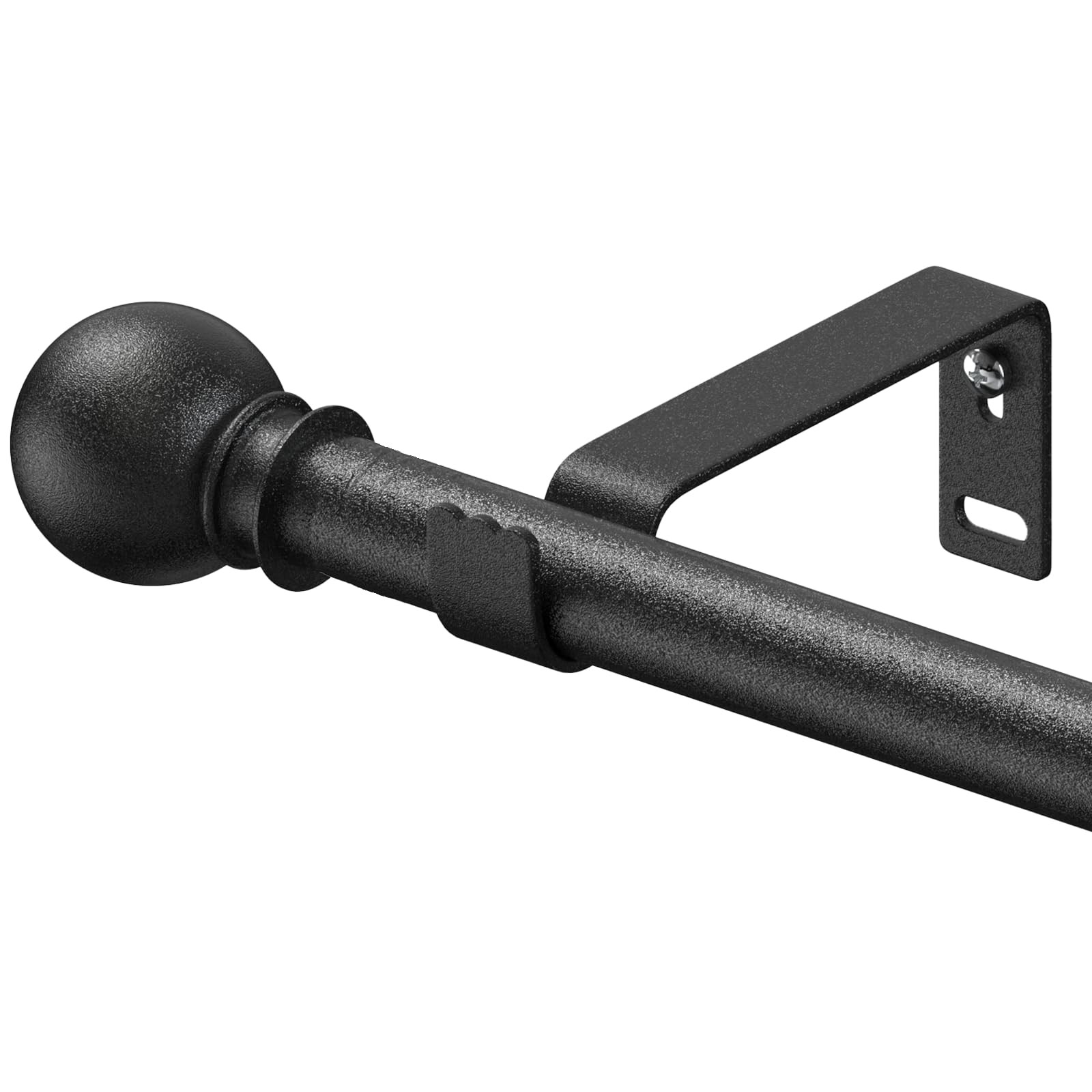 Curtain Rods for Windows 28-44 inch, 5/8 inch 28in-44in, Black