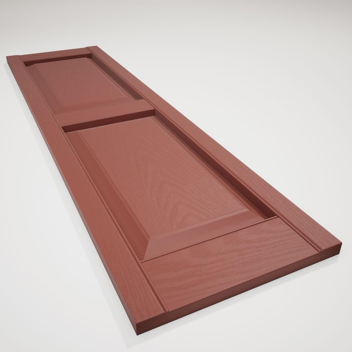 Ekena Millwork Vinyl Raised Panel Shutters 14.75in W x 55in H Burgundy Red Pair
