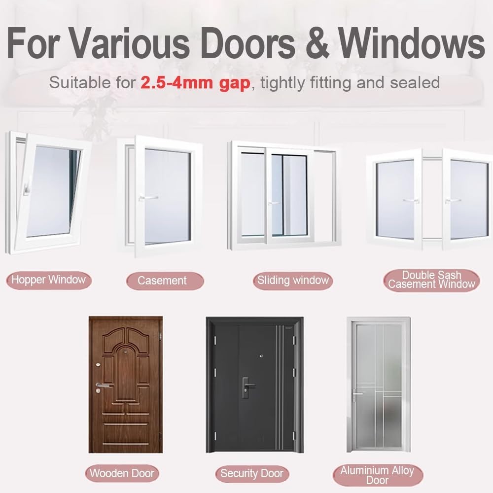 Strong Adhesive Window Weather Stripping – 33ft Soundproof & Dustproof Seal
