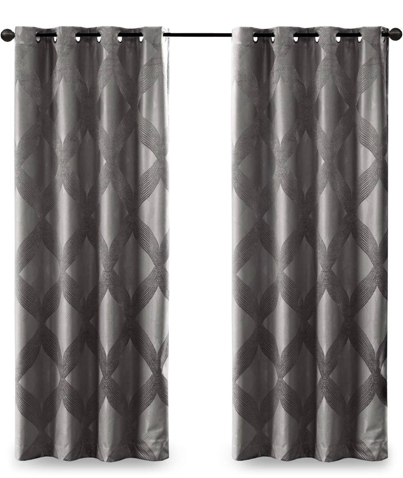 SunSmart Bentley Charcoal total blackout grommet curtain panel 50 x 84in window
