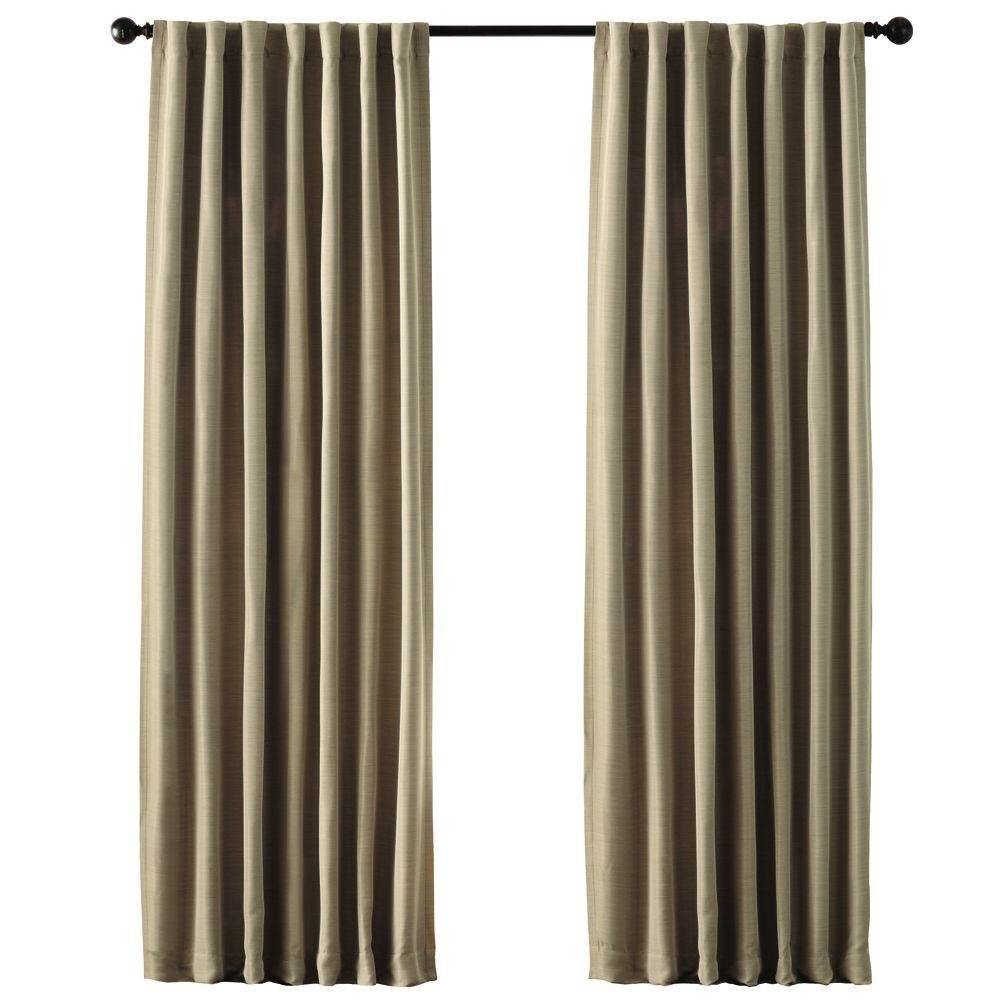 2-PACK Home Decorators Collections Taupe Room Darkening Curtain, 54in W x 84in L