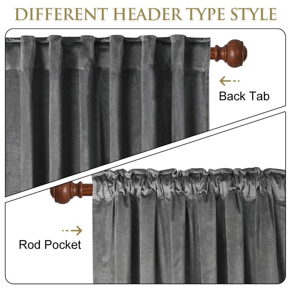 Stangh Privacy Room Divider Curtains – Grey Velvet Drapes Extra Long High