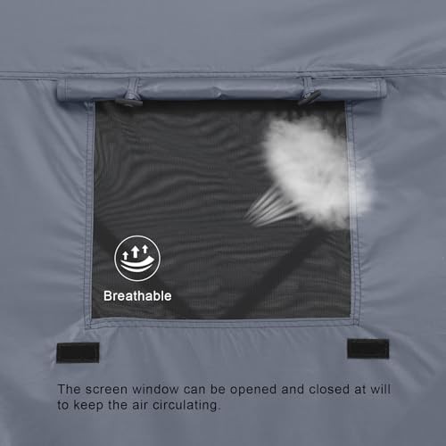 Screen Side Panel with Window for Screen Room Coffee 12×12 Gray