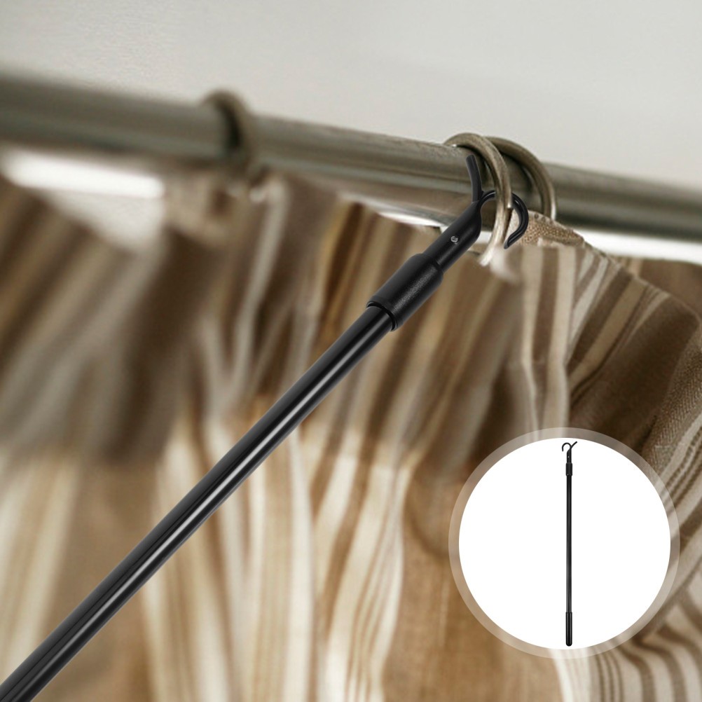 Adjustable Black Aluminum Blind Tilt Wand Rod for Vertical Window Curtains