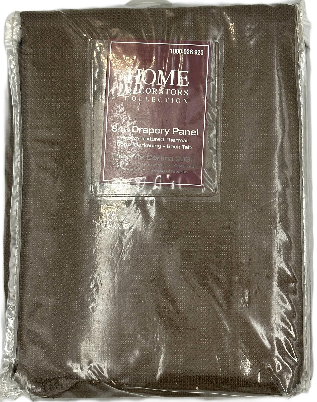 Home Decorators Brown Textured Thermal Room Darkening Curtain- 42in W x 84in L