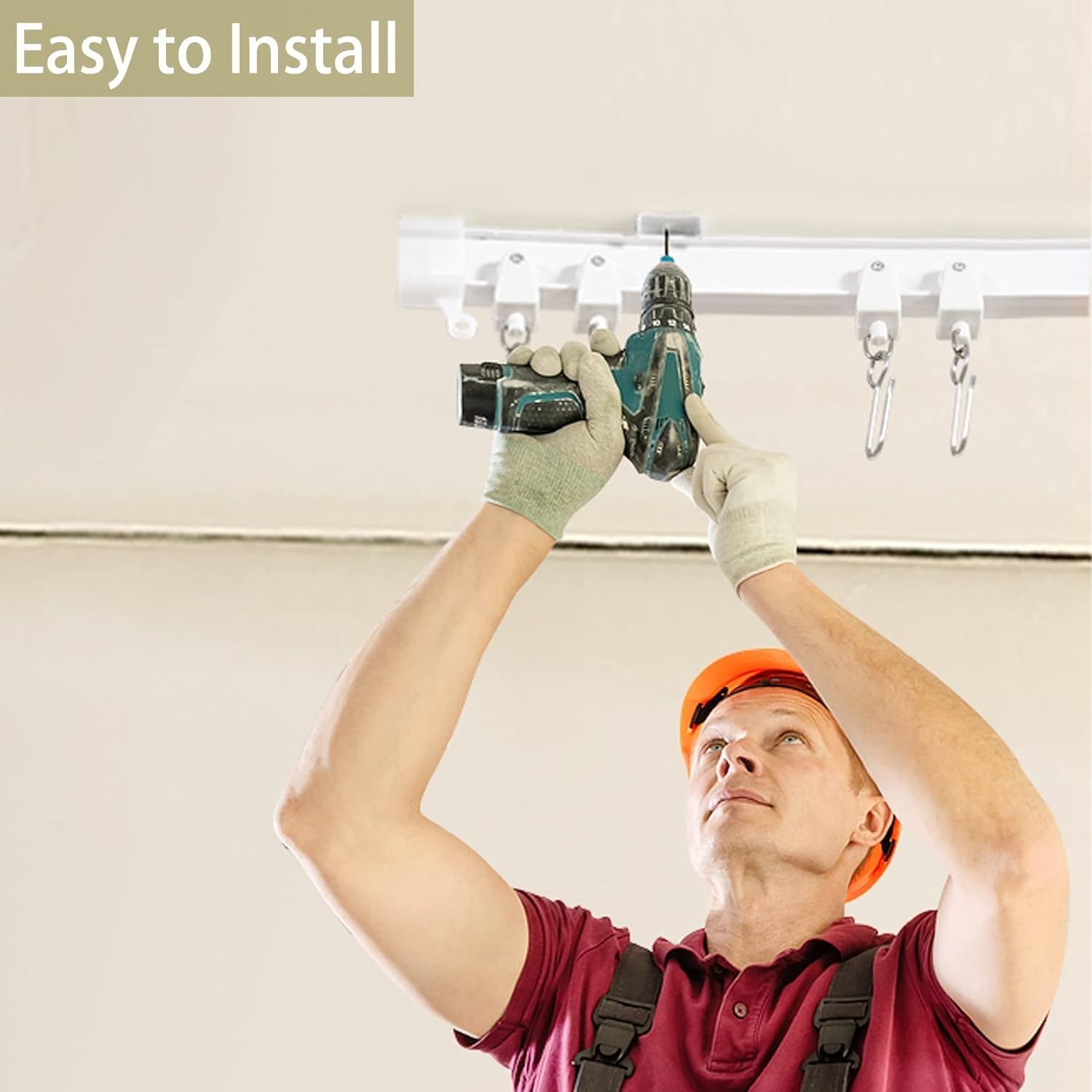 Customizable Ceiling Curtain Track, Smooth Gliding for Shower or Room Dividers