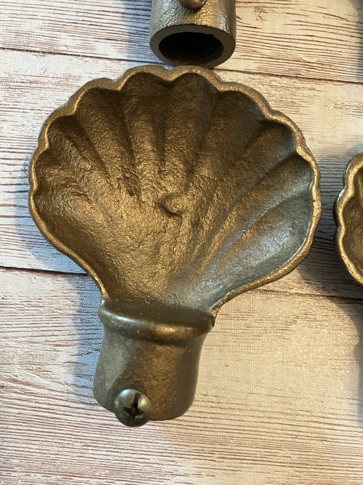 Vintage Art Deco Style Antiqued Brass Style 3″ Finial Curtain Rod End Lot Of 4